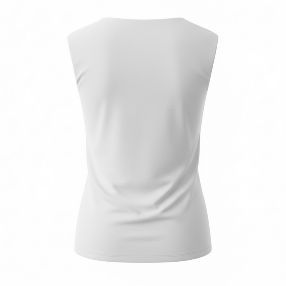 INC International Concepts White Twist Neck Short Sleeve Top Size Medium - Picture 4 of 6